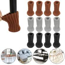 4入組家具腳套,高彈性針織椅子腳地面保護套,雙層厚度家具鞋套,易於移動並減少噪音7x4厘米/2.75x1.57英寸 - 彩色 - 查看 2