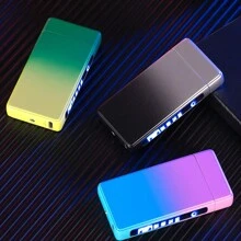 Usb Rechargeable Arc Lighter With Digital Display And Windproof Design, Creative Gift For Men - Baby Pink - View 6