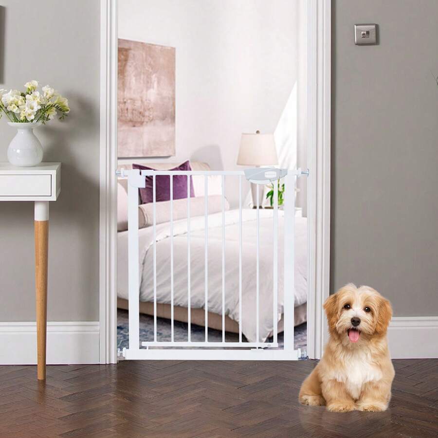 29.9" H Metal Dog Gate for Stairs, Auto Close Pet Gates with Walk Through, Pressure Mounted, for Stairs Doorways Kitchen and Living Room 29.9-33 in - 29,92"-33,07" - Xem 1