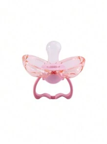 1pc Pink Silicone Pacifier For Infants And Toddlers, Automatic Closure And Dustproof, Safe And Suitable For Daily Use - Pink - View 1