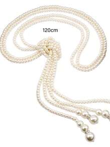 1入時尚女士雙層珍珠長項鍊