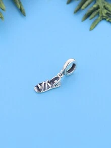 1個獨特的925銀拖鞋吊墜珠子,可用於diy,紀念日,中性禮物 - 銀色 - 查看 2