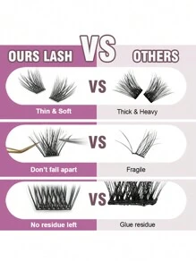 Natural Soft Handmade Segmented DIY Eyelash Extension Cluster Individual Lash Extensions Seamless Comfortable Eye Lashes Cils