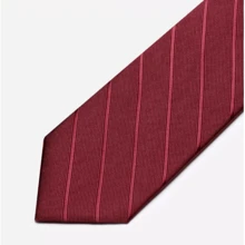 1件男士手工製作的酒紅色新郎禮服領帶，適合日常和婚禮穿著，也可隨意配搭。 - 酒紅色 - 查看 6