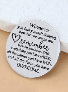 1pc Inspirational Stainless Steel Keychain Pendant - A Ideal Gift For Any Occasion - Black - View 2