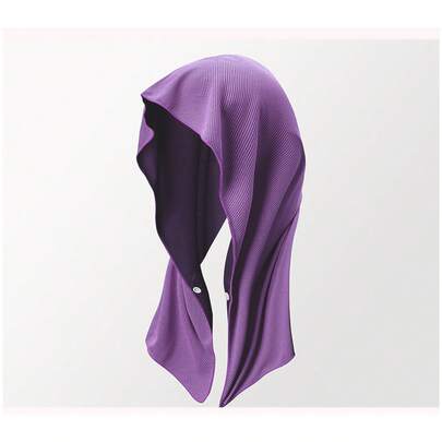 1 Pc Charm Purple Hooded Towel For Men And Women, UV-Resistant Quick-Drying Absorbent Towel, Suitable For Camping, Fitness Riding, Golf, Running, Hiking, Fitness And Fishing. Home Bathroom Decor Beach Essentials Back To School
