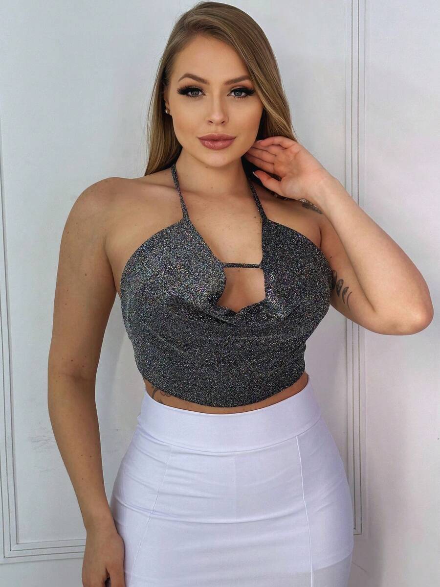 Women Tops - 銀色 - 查看 1