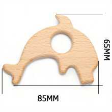 1pc Natural Unpainted Elmwood Crafts Animal Shaped Wooden Decorative Items & Toys - Beige - View 13