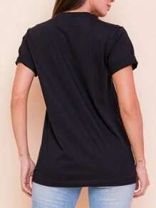 Women T-Shirts - Black - View 2