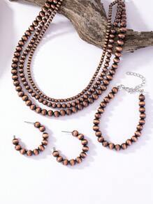 Set joya con cuenta - Bronce - Ver 6