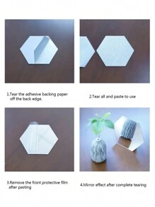 5pcs Dancing Girl Pattern Mirror Wall Sticker - Rose Gold - View 7