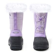 PENNYSUE Boys & Girls Snow Boots Insulated Fur Lined Warm Anti-Slip Waterproof Winter Boot (Toddler/Little Kid/Big Kid) - 淡紫色 - 查看 2