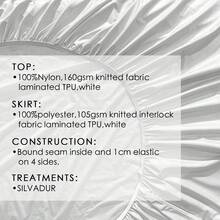 尼龍床罩，100% 防水、涼爽、透氣、防黴、防塵蟎、防臭蟲、防過敏、銀離子抗菌、可機洗、快乾、設計簡單、舒適包括 1入組床墊保護套和套，以及 2入組枕頭保護套和套 - 白色 - 查看 10