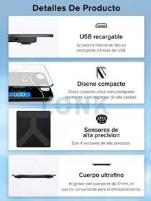 FANOVA  Báscula Electrónica De Baño  Inteligente App Teker - Negro - Ver 3