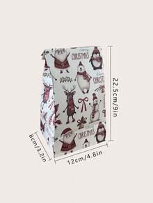 8入組隨機聖誕主題平紙袋,可愛的糖果和零食包裝袋 - 彩色 - 查看 3