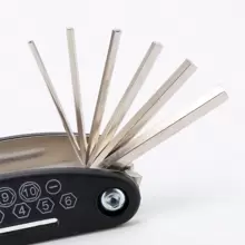 6pcs/set Bicycle Repair Tools & Maintenance Kit, Multi-functional Foldable Bike Repair Tool With Wrench - Black - View 3