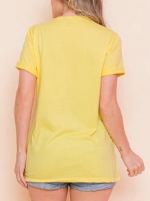 Women T-Shirts - 黃色 - 查看 2