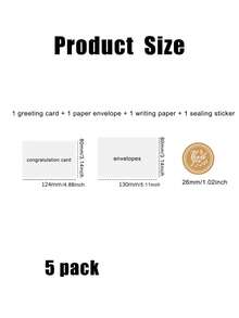 5入組生日、感謝、最美好的祝福、復古金箔賀卡(連信封),適用於聖誕節和假期