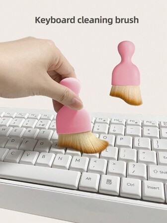 1pc Pink Keyboard & Gap Dust Clean Brush With Soft Bristles For Multifunctional Use - Clean Car Interiors And Desktop Surfaces