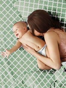 Lux Decor 4 Pieces Quatrefoil Bed Sheets - Stylish Comfy Bedding Set - Hotel Luxury Skin Friendly Cooling Sheets & Pillowcases Without Filler - Classic Collection With 16 Inches Deep Pocket - Shrinkage & Fade Resistant, Valentine's Day Bedroom, Spring Bedding Refresh, Guest Room Essentials, Dorm Room Bedding, Premium Bed Linens, Easy Care Sheets, Hypoallergenic Fabric, Year-Round Comfort, Master Bedroom Update, Matching Bedding Set, Hotel Quality Linens - 鼠尾草和白色 - 查看 9