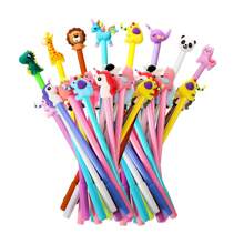 6 支/套可愛卡通動物中性墨水筆 0.5 毫米各種風格原子筆文具辦公室、學生、兒童隨機款式