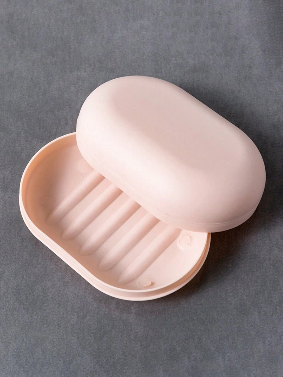 1 个带盖椭圆形塑料肥皂盒，便携式肥皂盒，防水旅行肥皂盒，适用于旅行露营健身房的肥皂容器，4 种颜色可选，浴室配件青少年礼物旅行必需品旅行必需品，海滩旅行收纳袋，暑假返校学校用品节日假期必需品迷你女士香水男士香水香水瓶