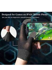 Um Par de Luvas de Jogo para Mãos Suadas, Ultrafinas, Respiráveis, Compatíveis com Tela Sensível ao Toque com Mangas nos Dedos Polegares, Compatível com Ipad ou Celular, Cozinha, Banheiro, Casa, Produtos Domésticos