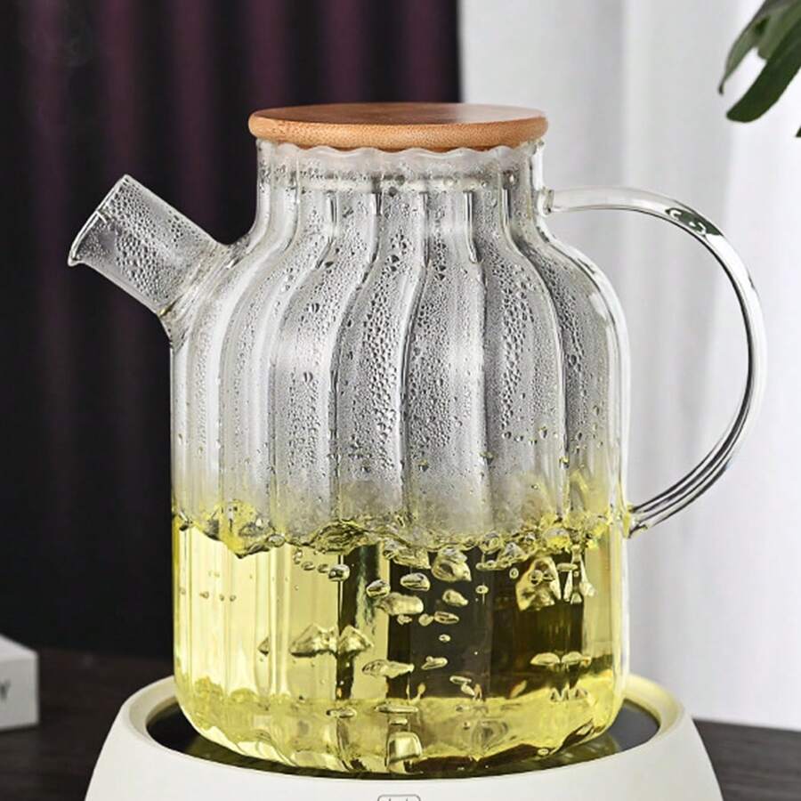 Glass Teapot Stovetop & Microwave Safe Water Jug,Stripe Glass