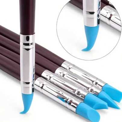 5pcs/set Various Sizes Multi-functional Soft Clay Shaping Tool Soft-tip Pens Polymer Erasers Oil Painting Brush Silica Gel Pens Molylustre Pens