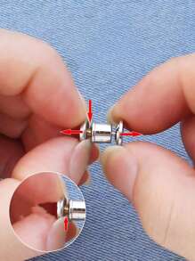 可調節鈕扣孔的隱形腰部縮小器和鈕扣胸針 - 白色 - 查看 4