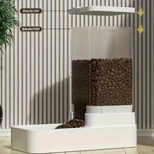 大容量白色透明自動寵物餵食器和飲水器,適用於貓和狗 - 白色 - 查看 5