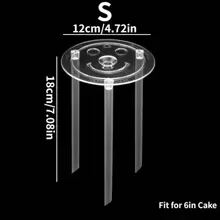 1 Pièce De Disques En Plexiglas Acrylique Transparent Extrudé Pour Cadres Photo, Supports De Disques À Gâteaux Ronds, Outils De Cuisson Artisanaux, Supports Multicouches, Supports D'espacement, Cadres À Dessert Avec Joint Pour Décoration De Pâtisserie De Cuisine