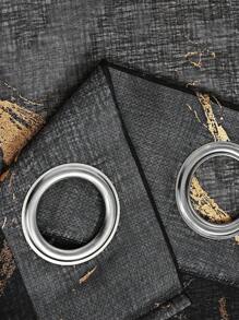 1入組現代北歐風格大理石紋裝飾窗紗帘配金色印花,適用於臥室和客廳 - 黑色 - 查看 7