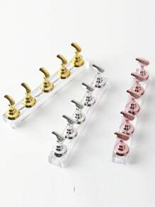 1 件日式美甲棋盤展示架,帶亞克力和水晶底座,用於練習指甲套和練習架 - 金色 - 查看 5