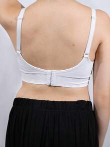 Brasier de Lactancia, Bra sin Varilla Sujetadores Cómodos Top Lactancias para Dormir, Para mujeres Embarazadas Sujetador sin Costuras, cómodo Tirantes Ajustables S/M y XXL/XXXL - Blanco - Ver 4