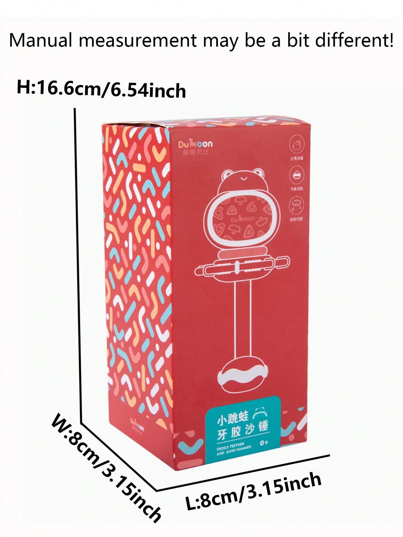 Frogshaped Silicone Teether And Rattle Toy (blue, Can Be Boiled