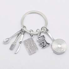 Key Chains For Car Keys, Cooking Keychain Home Cooking Key Ring Fried Egg Pan Blender Cook Book Tableware Key Chain For Chef Gifts Jewelry DIY,Key Chain, Cooking Keychain Home Cooking Key Ring Fried Egg Pan Blender Cook Book Tableware Key Chain For Chef Gifts Jewelry DIY - Silver - View 4
