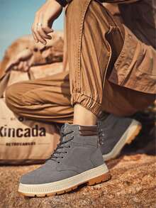 男士冬季高帮摩托车靴、工作服、时尚休闲、保暖内衬、多功能户外徒步靴