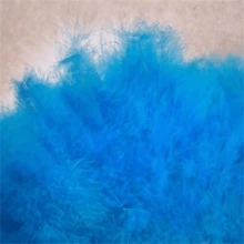 1只可折疊藍色羽毛風裝飾扇,適用於聚會、舞會和家居裝飾 - 藍色 - 查看 3