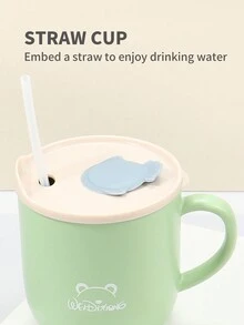 1個兒童奶杯帶吸管,240ml容量,pp材質,耐熱易清洗,適合喝牛奶和水 - 綠色 - 查看 3