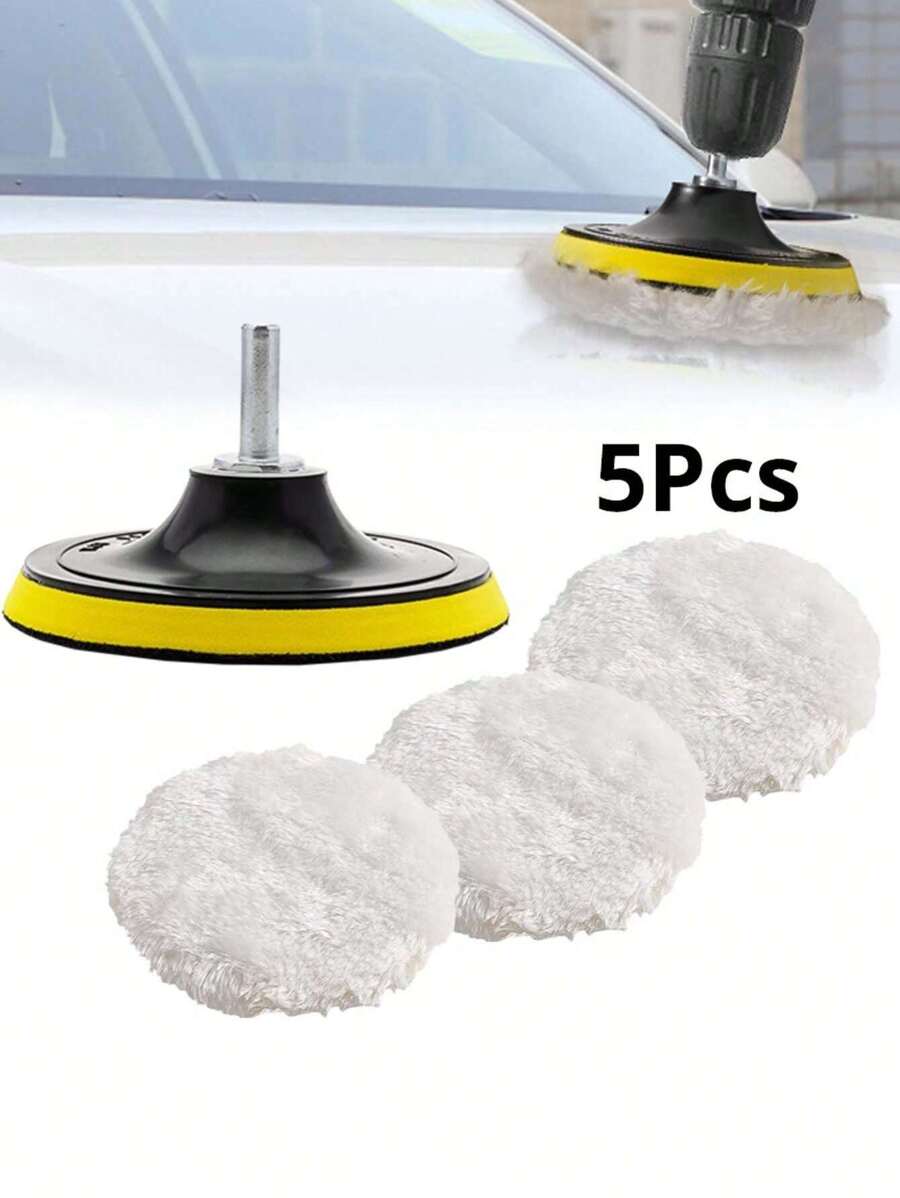 Polishing Kit Car Polishing Pad Waxing Sponge Disk Wool Wheel Auto Paint Care Polisher Pads Car Gadget - Black and White - View 1