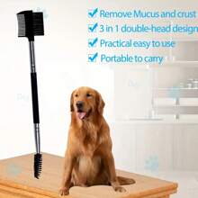 2 件双头狗泪梳，温和清洁眼部并去除泪痕 - 适合小型犬和猫（黑色） - 黑色 - 查看 4