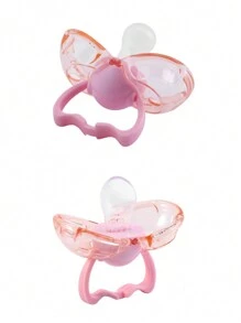 1pc Pink Silicone Pacifier For Infants And Toddlers, Automatic Closure And Dustproof, Safe And Suitable For Daily Use - Pink - View 5