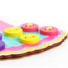 1入組木製鞋帶蒙特梭利教具,穿線練習織扣,幼稚園兒童早期教育教具互動玩具 - 彩色 - 查看 4