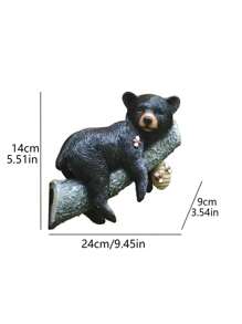 1pc Resin Bear On Branch Animal Decoration Figurine, Outdoor Garden Hanging Ornament With Realistic Design - Multicolor - View 6
