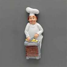 6pcs, Kitchen Chef Refrigerator Magnet, Cartoon Fridge Magnet, 3D Magnetic Stickers, Refrigerator Decoration, Cute Things, Kitchen Decoration Collection, Home Decor, Room Decor, Birthday Gift - White - View 8
