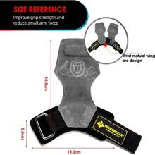 MANUEKLEAR 手掌護罩,帶有緩衝腕環的舉重腕帶,硬舉、舉重、重聳肩用皮革舉重腕帶,適合男士/女士