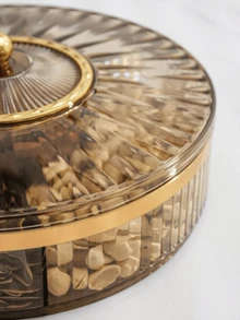 1入組圓形金色堅果收納盒 - 金色 - 查看 5