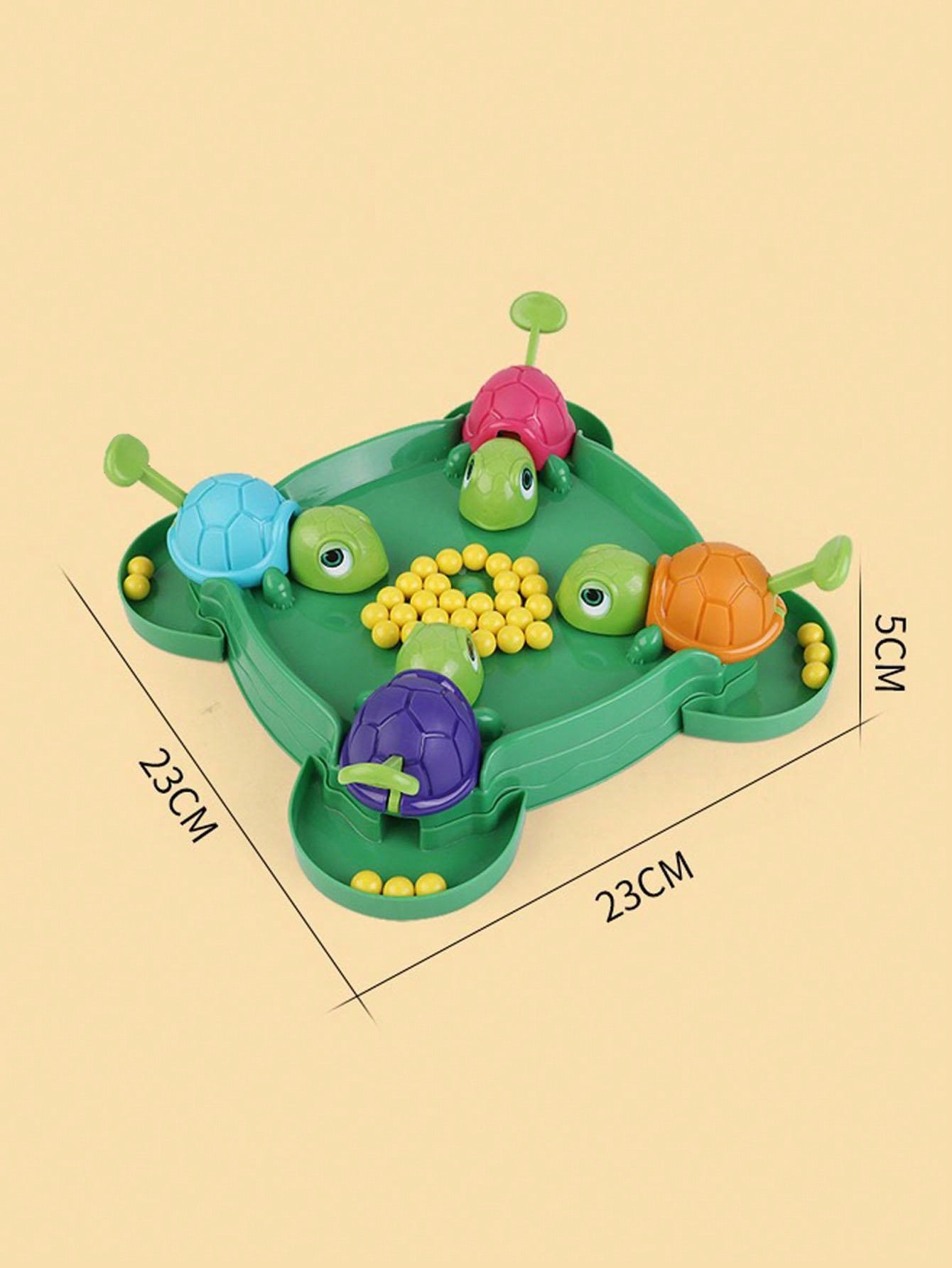 Tortoise eats beans and grabs pearls, parentchild interaction