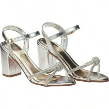 Women Heeled Sandals - 銀色 - 查看 3